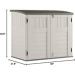 Suncast 34 Cu Ft Horizontal Outdoor Storage Shed, Vanilla - Shedcove