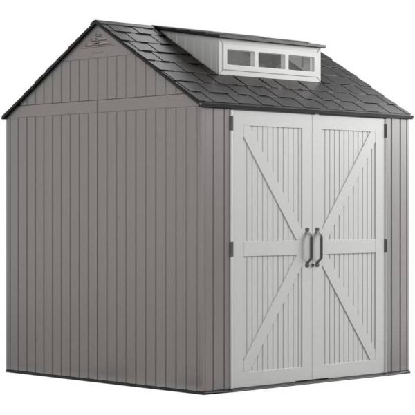 Rubbermaid 7x7 ft Resin Outdoor Storage Shed, Gray - Shedcove