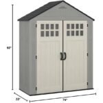 Suncast BMS6312D Everett 6x3 ft Heavy-Duty Resin Storage Shed, Dove Gray - Shedcove