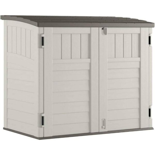 Suncast 34 Cu Ft Horizontal Outdoor Storage Shed, Vanilla - Shedcove