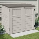 Suncast 34 Cu Ft Horizontal Outdoor Storage Shed, Vanilla - Shedcove