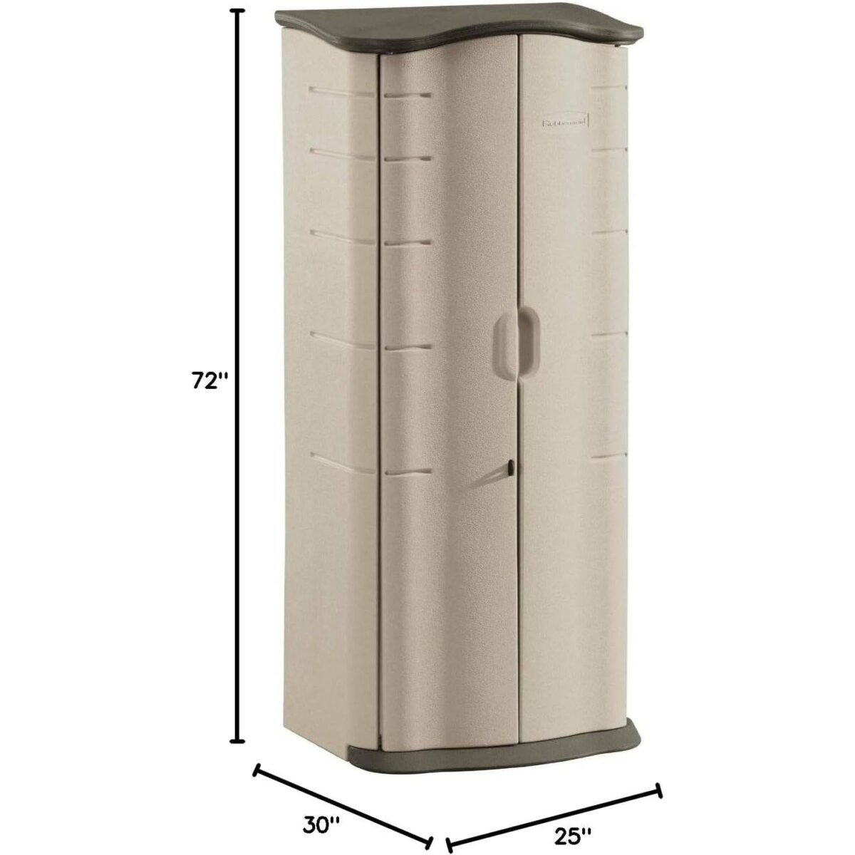 Rubbermaid Compact 2x2.5 ft Vertical Resin Storage Shed, Beige/Brown - Shedcove