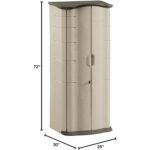 Rubbermaid Compact 2x2.5 ft Vertical Resin Storage Shed, Beige/Brown - Shedcove