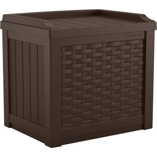 Suncast 22 Gallon Resin Storage Seat, Java - Shedcove