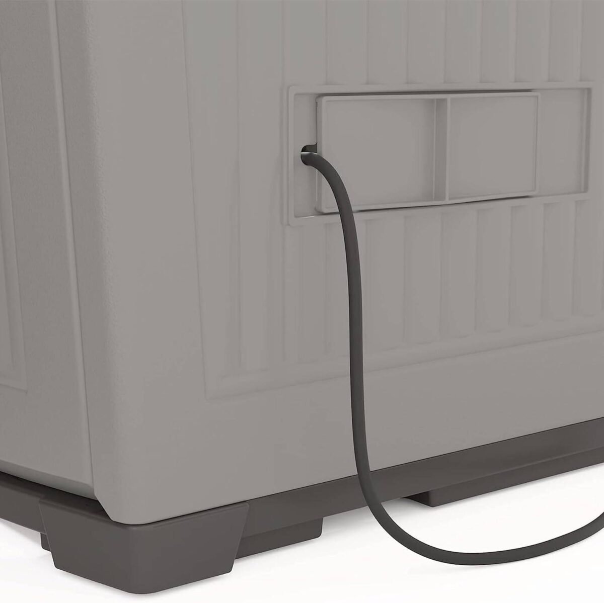 Suncast Backyard Oasis 130 Gallon Resin Storage Shed, Dove Gray - Shedcove