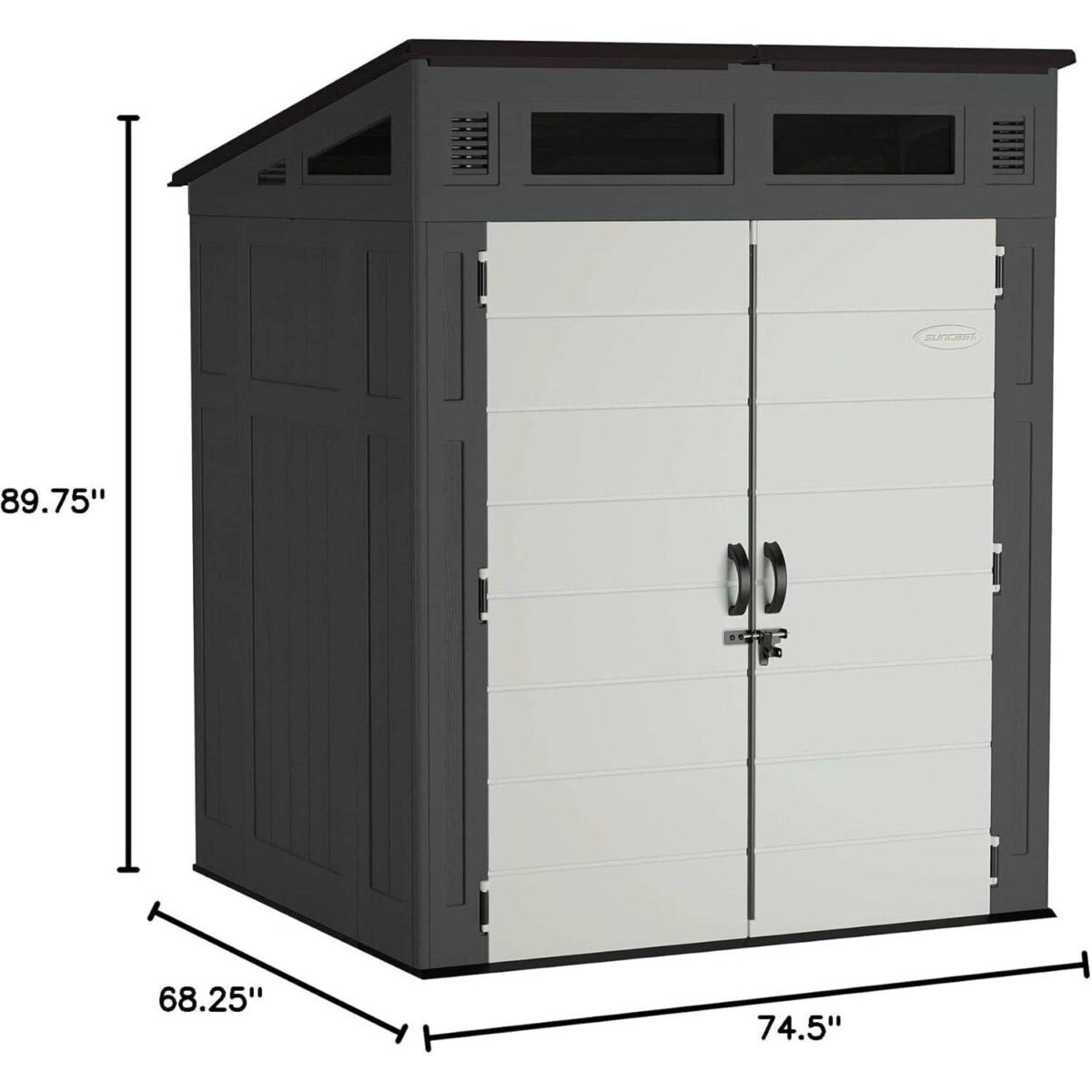 Suncast 6x5 ft Modernist Outdoor Storage Shed, Peppercorn - Shedcove