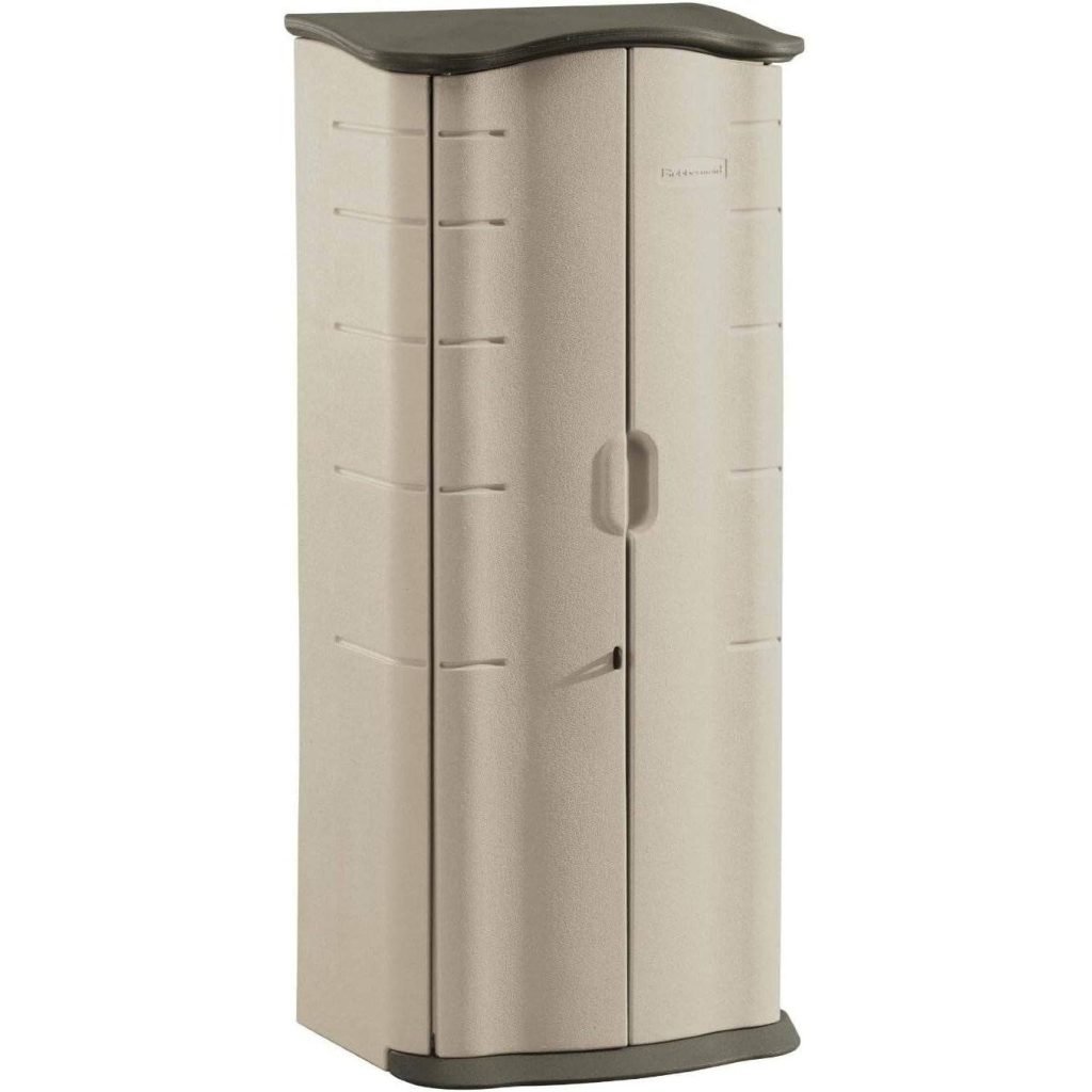 Rubbermaid Compact 2x2.5 ft Vertical Resin Storage Shed, Beige/Brown - Shedcove