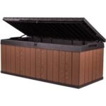 Keter Darwin 100 Gallon Resin Deck Box, Brown & Black - Shedcove
