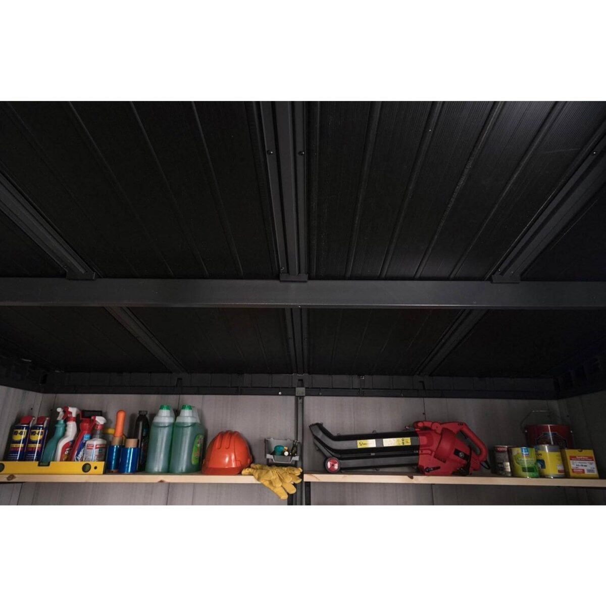 Keter Artisan 11x7 Resin Outdoor Storage Shed, Grey & Black - Shedcove