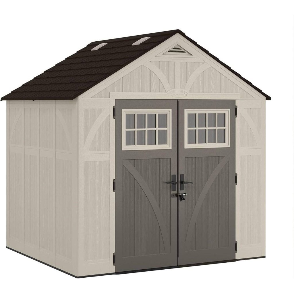 Suncast 8x7 ft Heavy-Duty Resin Tremont Storage Shed, Cream - Shedcove