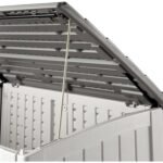 Suncast 34 Cu Ft Horizontal Outdoor Storage Shed, Vanilla - Shedcove