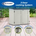 Suncast 34 Cu Ft Horizontal Outdoor Storage Shed, Vanilla - Shedcove