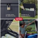 Keter Borneo 110 Gallon Resin Deck Box, Grey - Shedcove