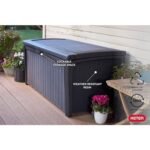 Keter Borneo 110 Gallon Resin Deck Box, Grey - Shedcove