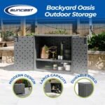 Suncast 42x23x35.5 in Outdoor Storage Cabinet, Cool Gray - Shedcove