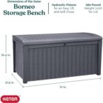 Keter Borneo 110 Gallon Resin Deck Box, Grey - Shedcove