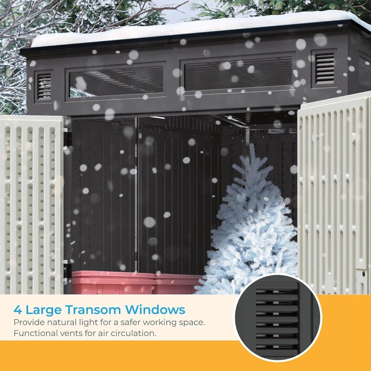 Suncast 6x5 ft Modernist Outdoor Storage Shed, Peppercorn - Shedcove
