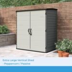 Suncast Extra-Large 70.5x44.25x77.5 in Vertical Storage Shed , Peppercorn - Shedcove