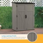 Suncast 54 Cu Ft Vertical Resin Lockable Storage Shed, Stoney - Shedcove