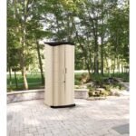 Rubbermaid Compact 2x2.5 ft Vertical Resin Storage Shed, Beige/Brown - Shedcove