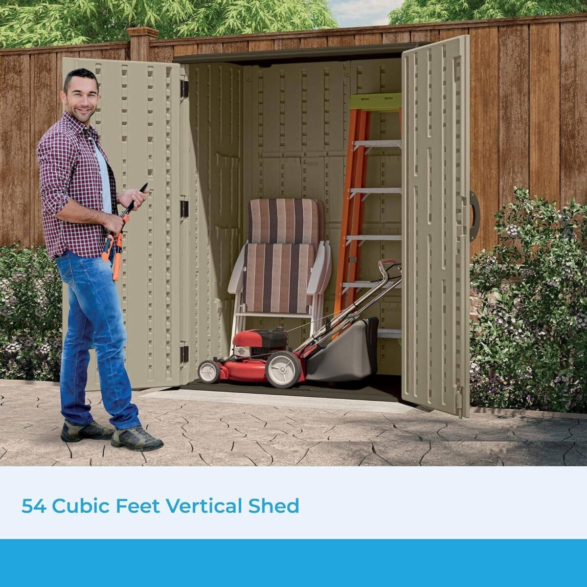 Suncast 54 Cu Ft Vertical Resin Storage Shed - Shedcove