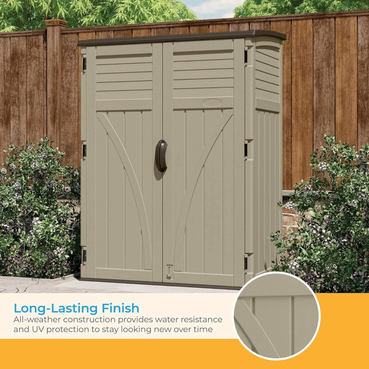 Suncast 54 Cu Ft Vertical Resin Storage Shed - Shedcove