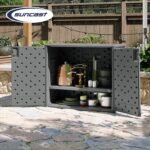 Suncast 42x23x35.5 in Outdoor Storage Cabinet, Cool Gray - Shedcove