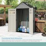Suncast BMS6312D Everett 6x3 ft Heavy-Duty Resin Storage Shed, Dove Gray - Shedcove