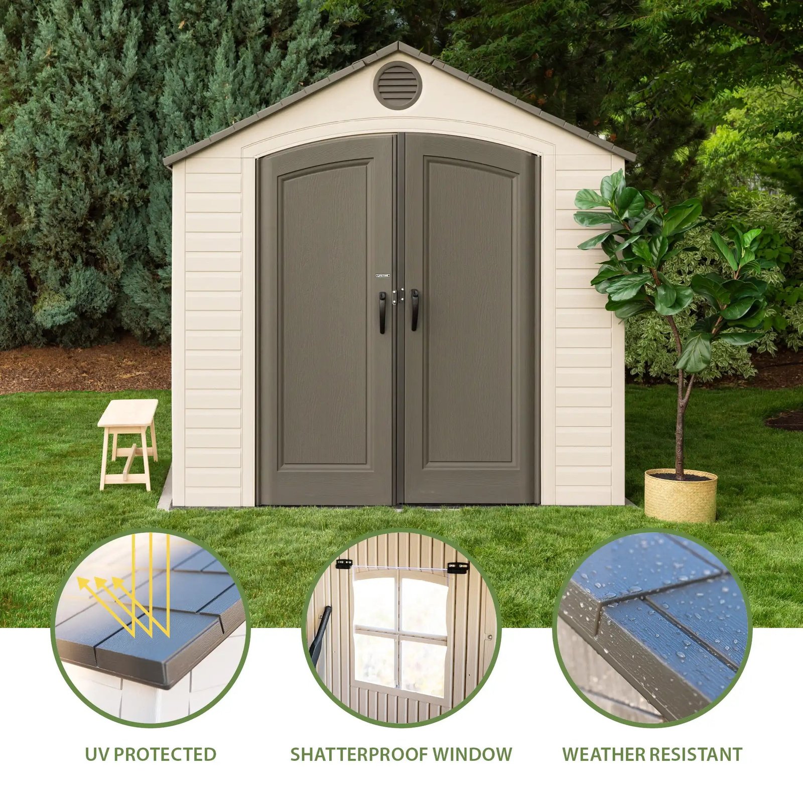 LIFETIME 8 FT. X 12.5 FT. OUTDOOR STORAGE SHED - Image 5