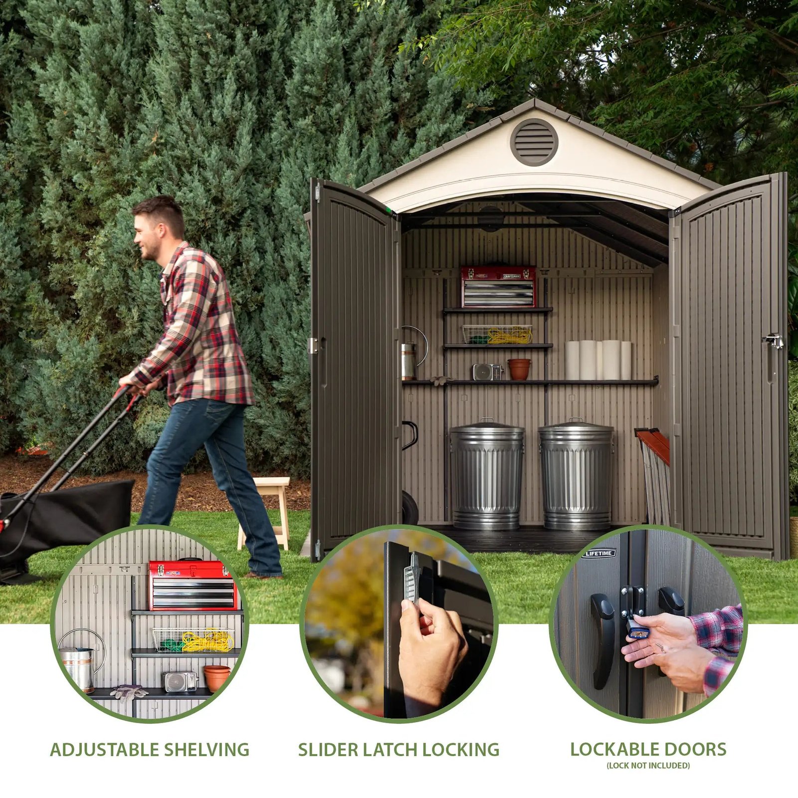 LIFETIME 8 FT. X 12.5 FT. OUTDOOR STORAGE SHED - Image 2