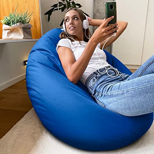 Aiire Modern Outdoor Bean Bag – Giant Pear Bean Bag XXL without Filling Included for Terrace or Garden – Bean Bag Chair Living Room or Youth Room Decoration – Gamer Blue - Image 7