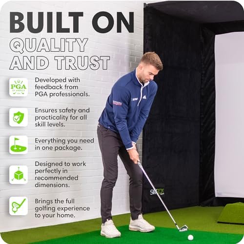 GolfBays SIMBOX Golf Simulator Enclosure – Premium Golf at Home Practice, Easy Setup, Various Sizes, Fabric with Durable Frame & Impact Screen - Image 4