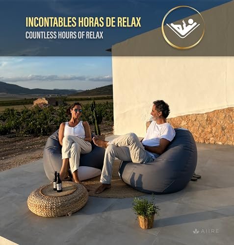 Aiire Modern Outdoor Bean Bag – Giant Pear Bean Bag XXL without Filling Included for Terrace or Garden – Bean Bag Chair Living Room or Youth Room Decoration – Gamer Blue - Image 3