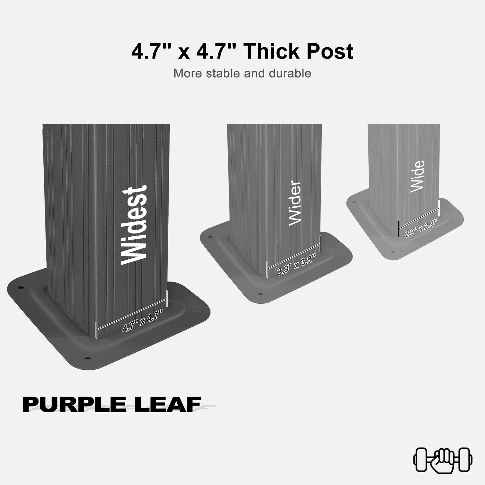 PURPLE LEAF Heavy Duty Garden Gazebo 3.65 x 4.85 m with Galvanised Steel Double Roof, Waterproof Metal Hardtop Gazebo with Side Curtain and Zipped Netting for All Weathers, Outdoor and Patio, Grey - Image 6