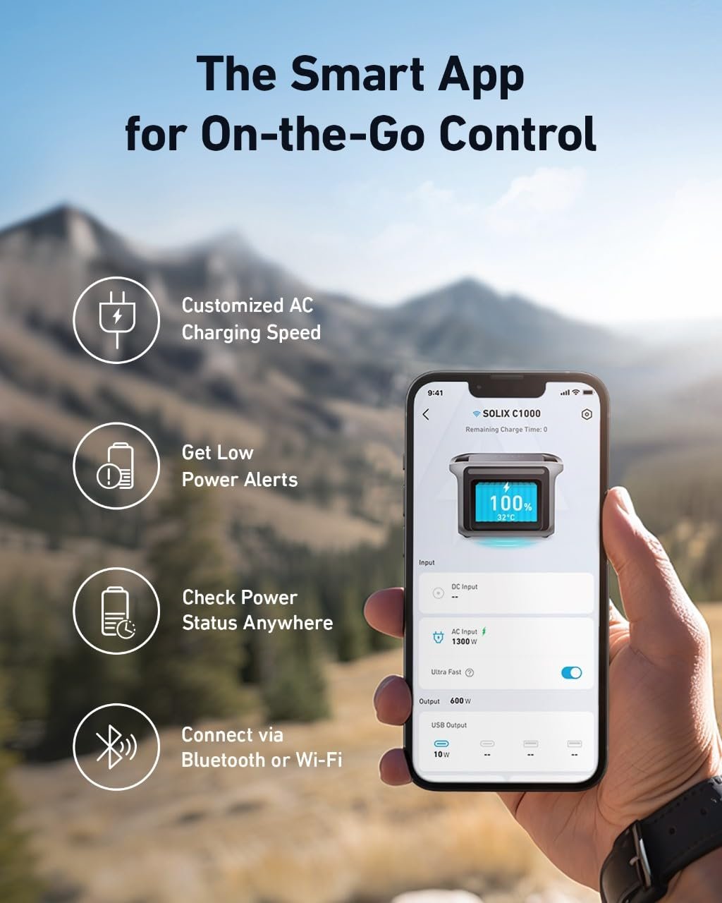 Anker SOLIX C1000 Portable Power Station, 1800W Solar Generator, Full Charge in 58 Min with UltraFast Charge Mode, LiFePO4 Power Station for Outdoor Camping and Home Backup (Optional Solar Panel) - Image 3
