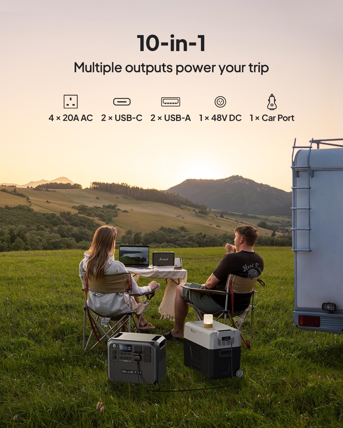 BLUETTI Portable Power Station AC200L, 2048Wh LiFePO4 Battery Backup, Expandable to 8192Wh w/ 4 2400W AC Outlets (3600W Power Lifting), Solar Generator for Camping, Home Use, Emergency - Image 5