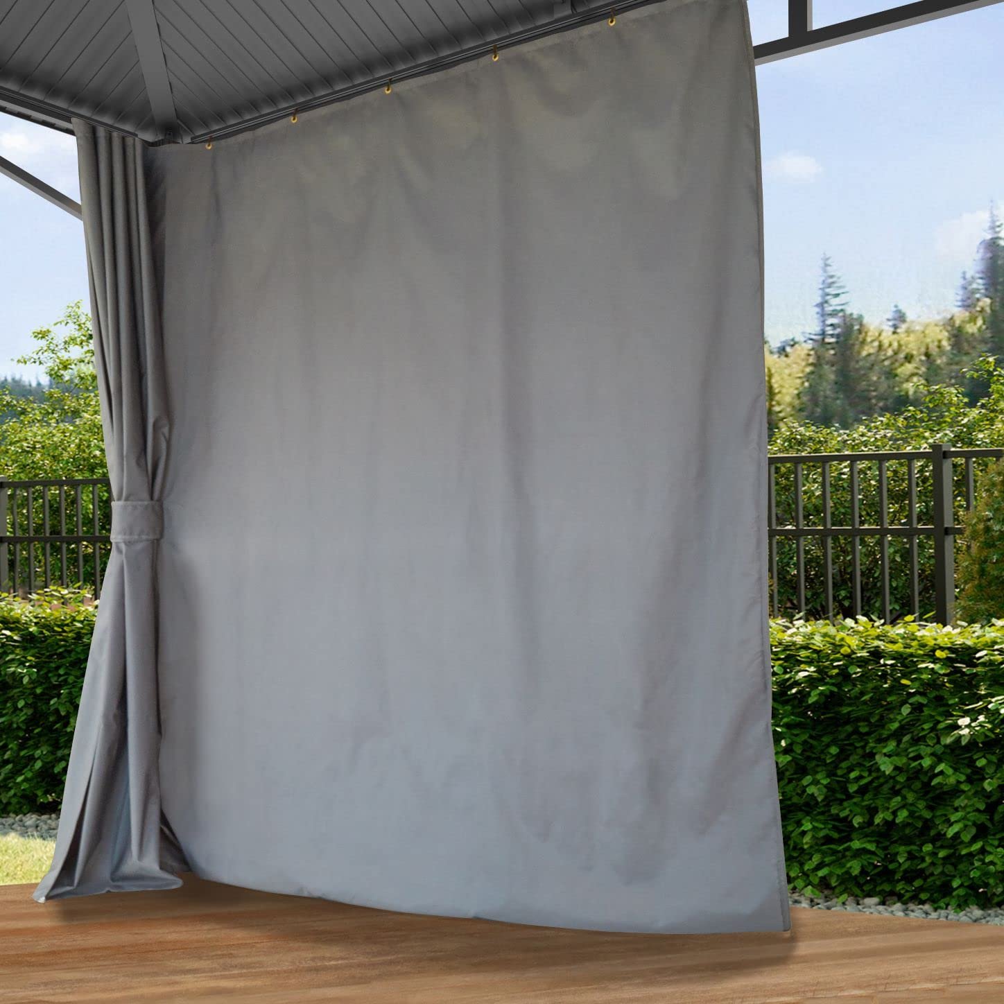 TOOLPORT Garden gazebo 3x4 m hardtop steel roof, 4 side panels in grey, poles 9x9cm - Image 6