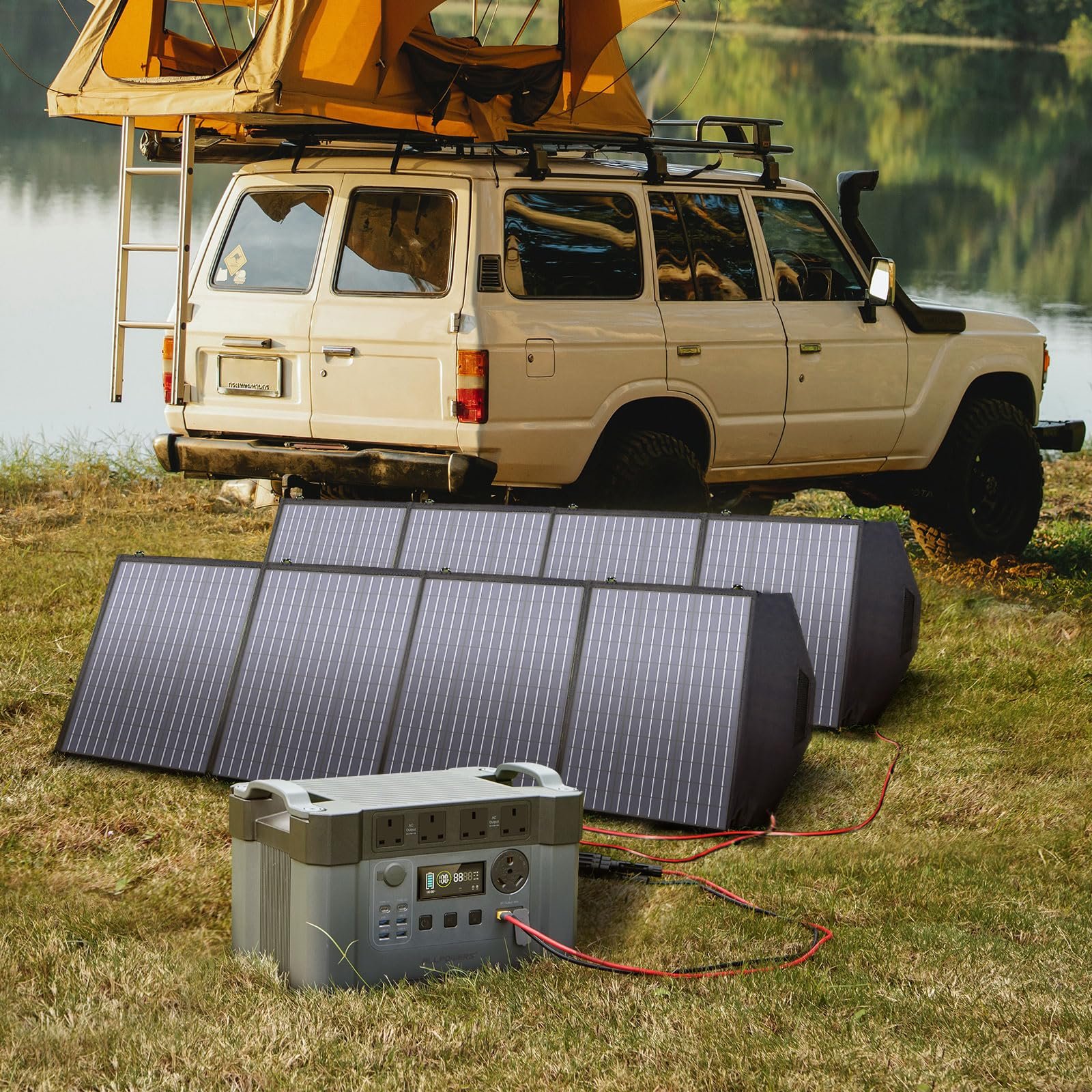 ALLPOWERS MPPT Solar Generator S2000 Pro, 2400W 1500wh Portable Power Station with 2 * 200W Folable Solar Panels Included, Solar Mobile Battery Pack for Outdoor RV Camping Home Emergency Travel - Image 5