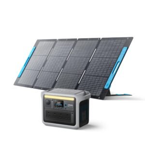Anker SOLIX C1000 Portable Power Station with 200W Solar Panel, 1800W Solar Generator, LFP (LiFePO4) Battery, 4 AC Outlets, Up to 2400W for Home, Power Outages, and Outdoor Camping