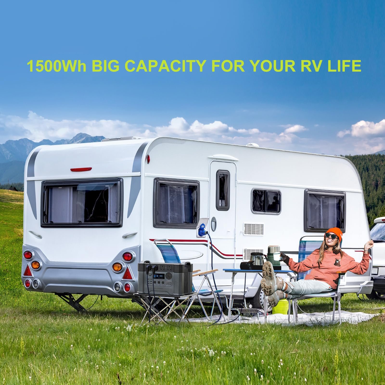 ALLPOWERS MPPT Solar Generator S2000 Pro, 2400W 1500wh Portable Power Station with 2 * 200W Folable Solar Panels Included, Solar Mobile Battery Pack for Outdoor RV Camping Home Emergency Travel - Image 6